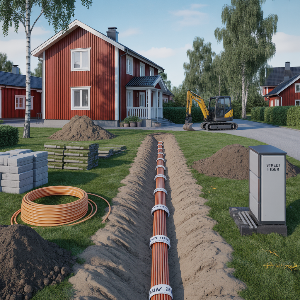 fibergravning pa tomt kostnad krav och aterstallning