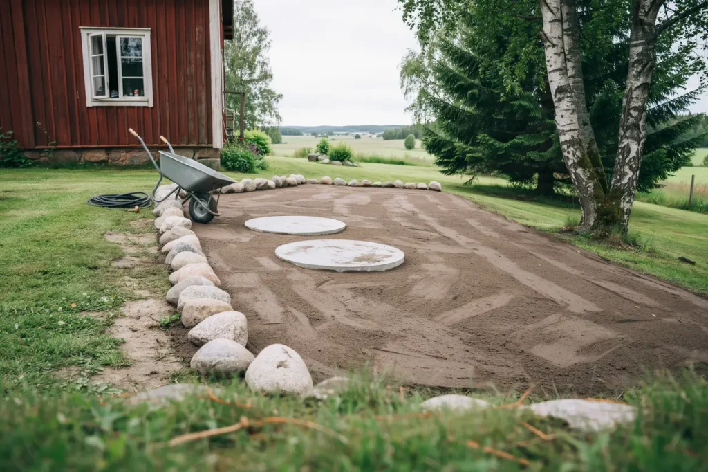 ny avloppsanl ggning med slamavskiljare och infiltration i r n s rimbo
